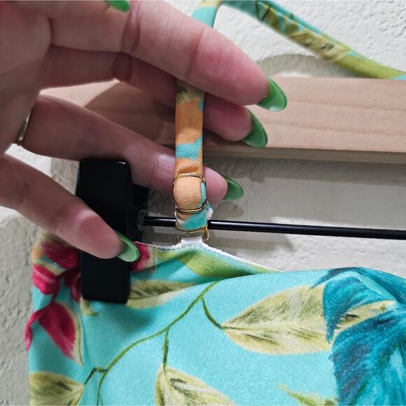 PatBO Tropicalia Bandeau Bikini Top in Island Blue - Picture 3 of 10